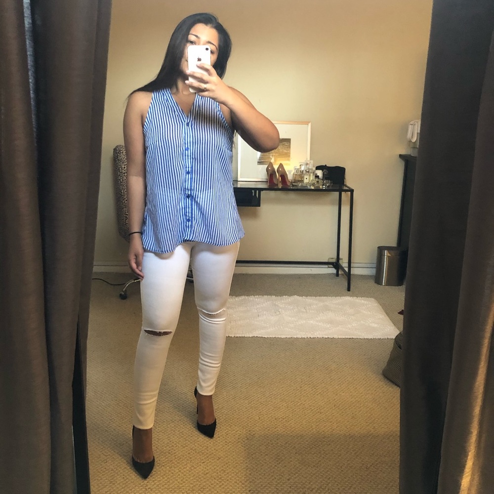 Blue striped blouse